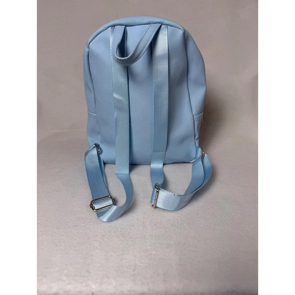 Bluey Kids Mini Backpack Light Blue Faux Leather Small Travel Bag 10x8